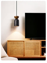 Basalt Walnut Drop Pendant Light – Organic Modern Travertine Hanging Lamp