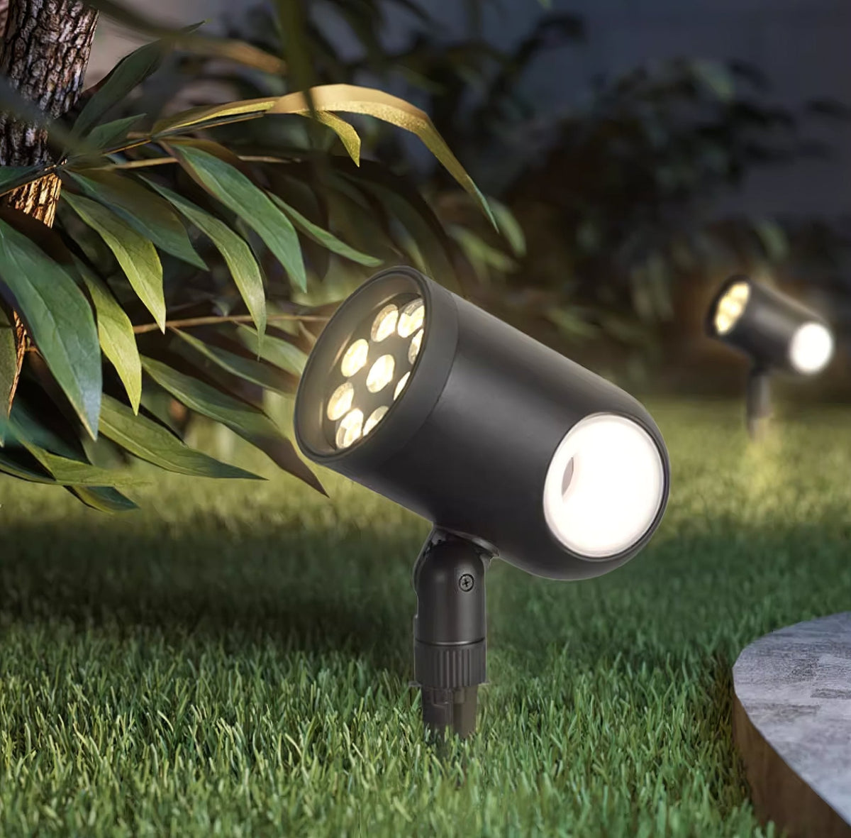 Beam Spike Adjustable Landscape Spotlight in Black Stainless Steel