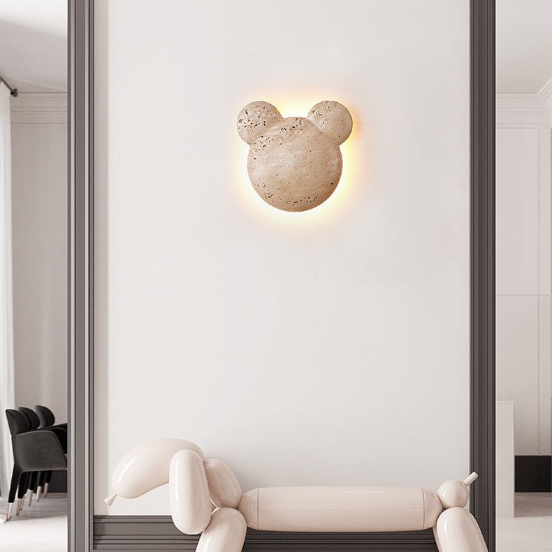 Bearstone Travertine Wall Sconce with Integrated LED