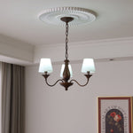 Beatrice Vintage Chandelier – Bronze & Fabric Pendant Light for Dining Room