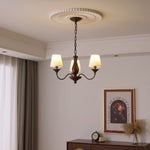 Beatrice Vintage Chandelier – Bronze & Fabric Pendant Light for Dining Room
