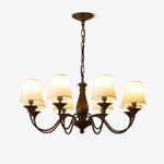 Beatrice Vintage Chandelier – Bronze & Fabric Pendant Light for Dining Room