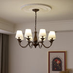 Beatrice Vintage Chandelier – Bronze & Fabric Pendant Light for Dining Room