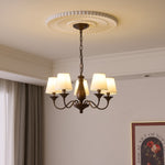 Beatrice Vintage Chandelier – Bronze & Fabric Pendant Light for Dining Room