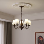 Beatrice Vintage Chandelier – Bronze & Fabric Pendant Light for Dining Room
