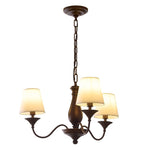 Beatrice Vintage Chandelier – Bronze & Fabric Pendant Light for Dining Room
