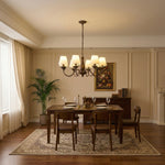 Beatrice Vintage Chandelier – Bronze & Fabric Pendant Light for Dining Room