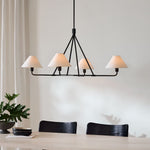 Axis Modern Linear Chandelier in Brass and Black for Dining Room and Living Room