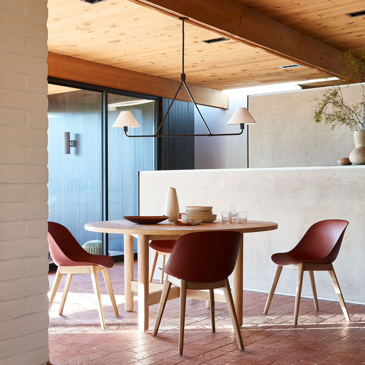 Axis Modern Linear Chandelier in Brass and Black for Dining Room and Living Room