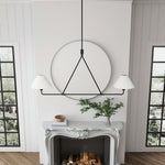 Axis Modern Linear Chandelier in Brass and Black for Dining Room and Living Room