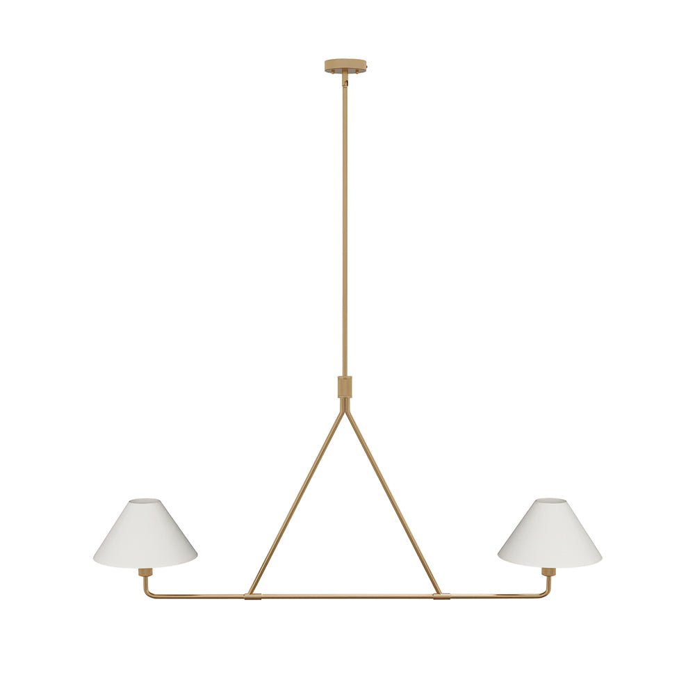 Axis Modern Linear Chandelier in Brass and Black for Dining Room and Living Room