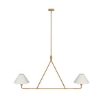 Axis Modern Linear Chandelier in Brass and Black for Dining Room and Living Room