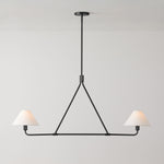 Axis Modern Linear Chandelier in Brass and Black for Dining Room and Living Room