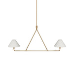 Axis Modern Linear Chandelier in Brass and Black for Dining Room and Living Room