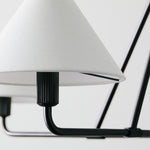 Axis Modern Linear Chandelier in Brass and Black for Dining Room and Living Room