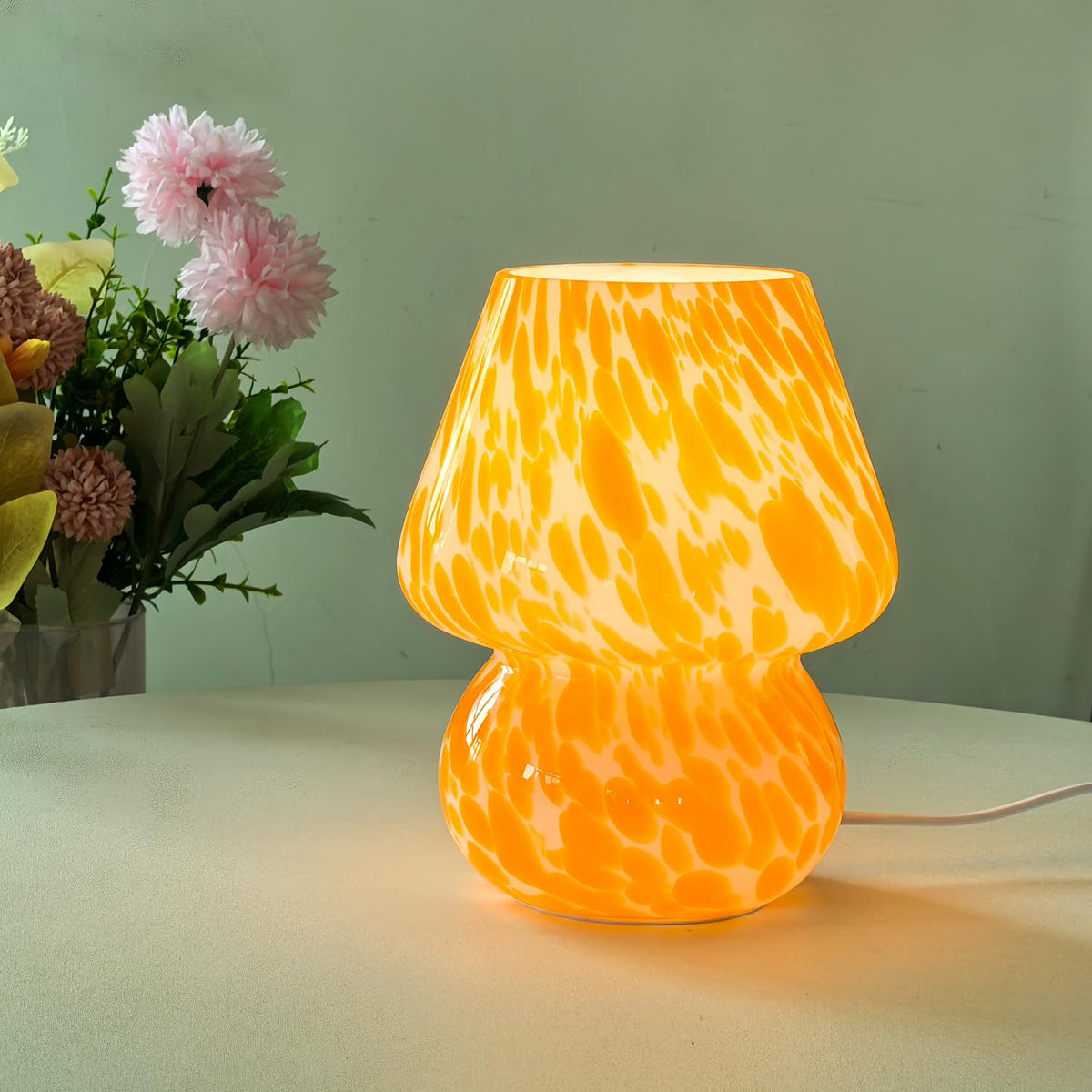 Creative Glass Retro Mushroom Table Lamp