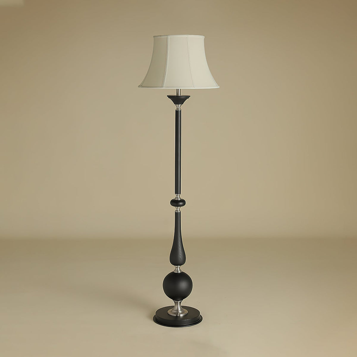Belfort Classic Floor Lamp – Modern Black & Beige Designer Lighting for Living Room