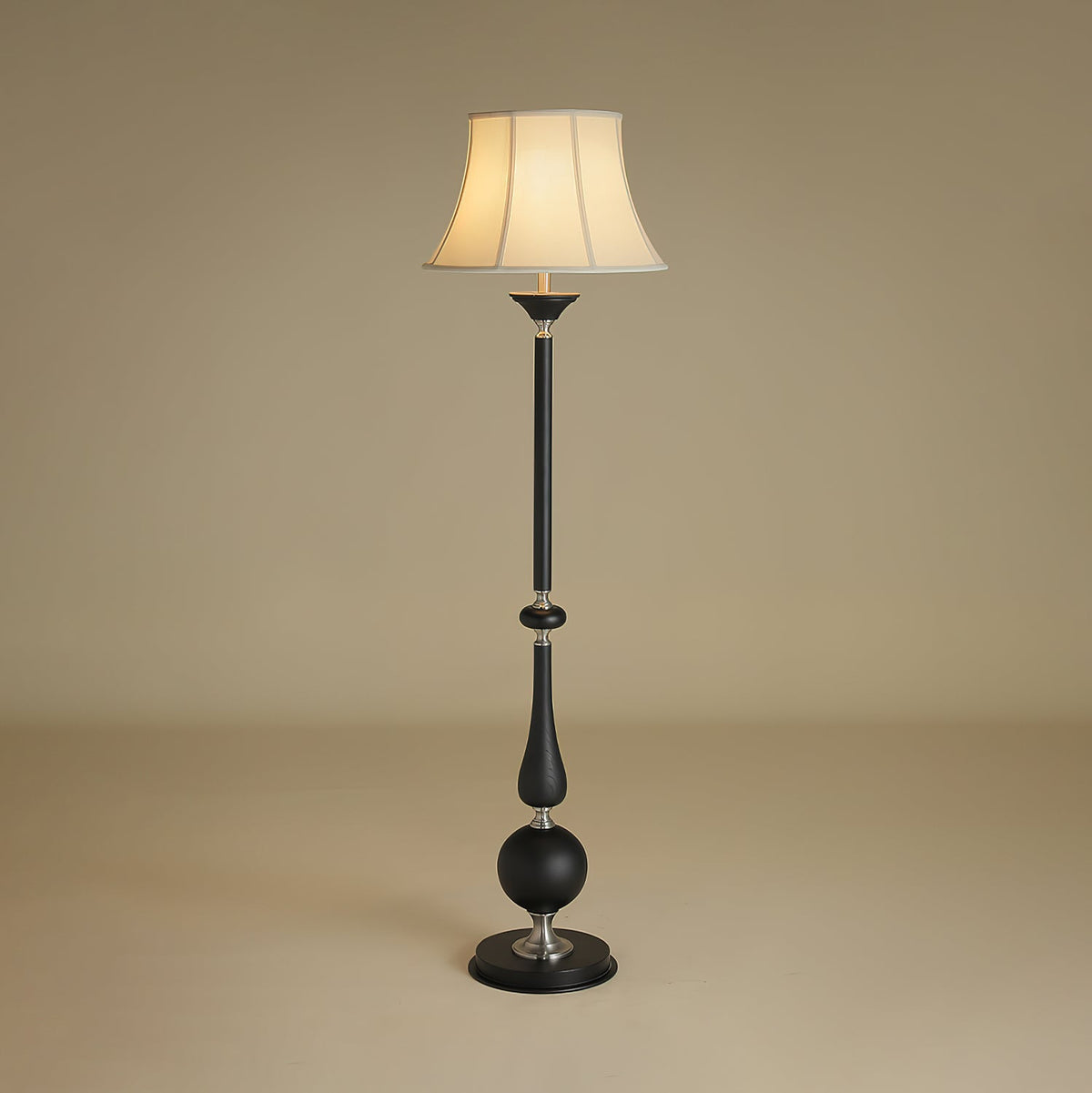 Belfort Classic Floor Lamp – Modern Black & Beige Designer Lighting for Living Room