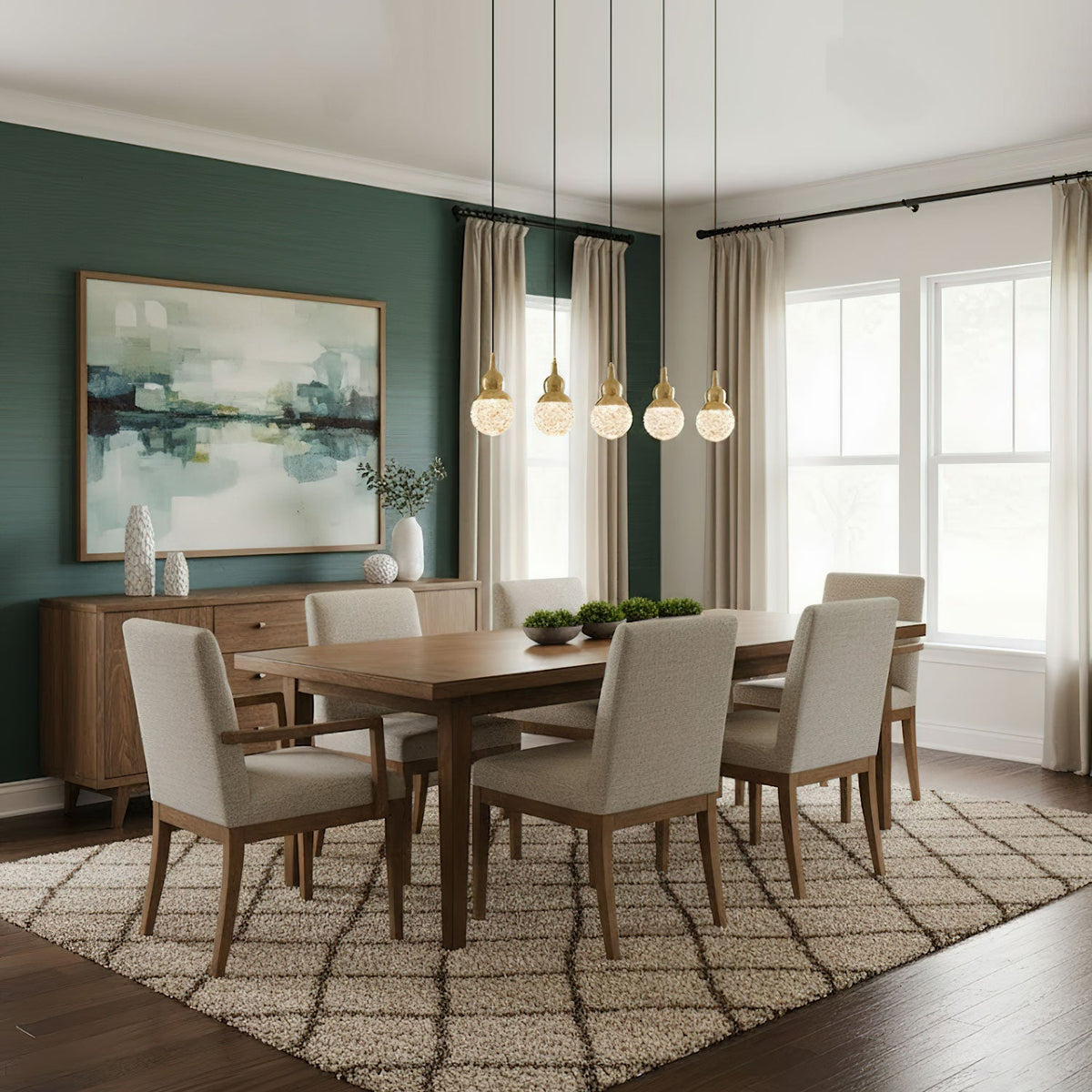 Bella Brass Pendant Light – Modern LED Mini Pendant for Kitchen Island, Dining Room, Bedroom