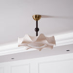 Bellara Flush Mount Ceiling Light in Fabric, Wood, and Metal