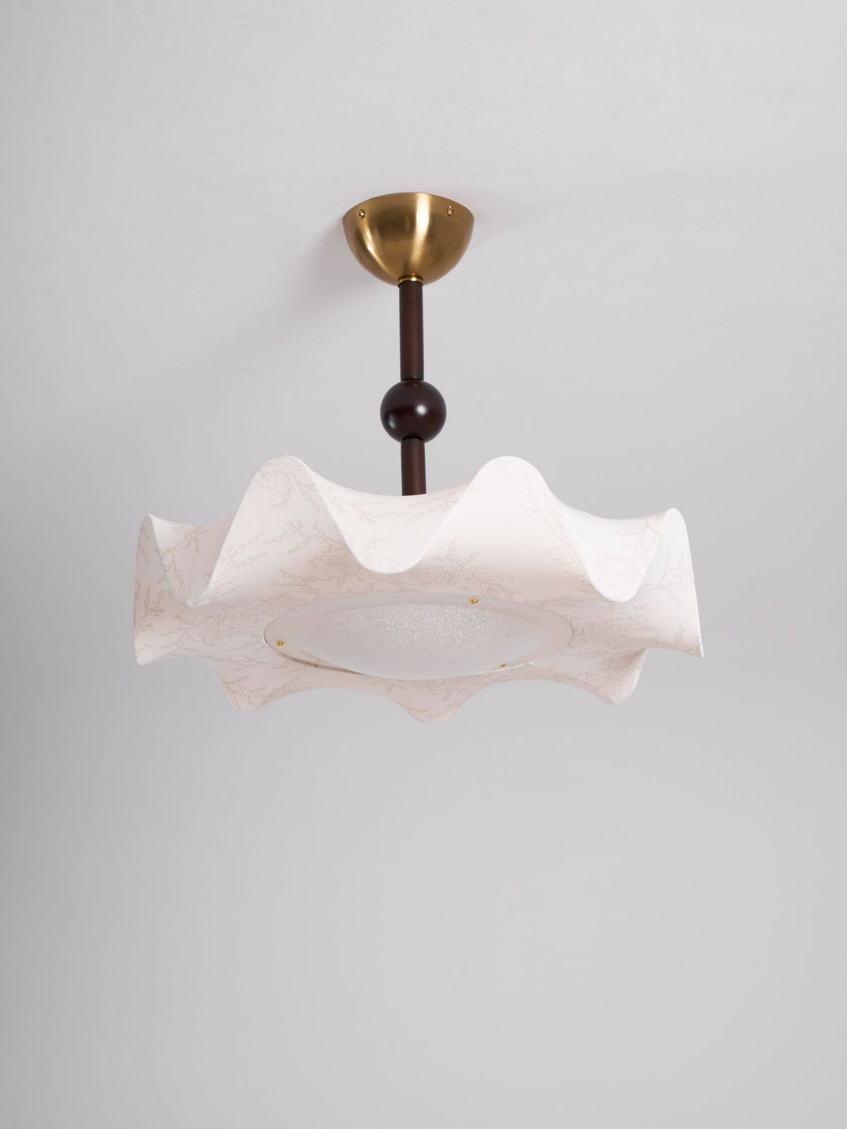 Bellara Flush Mount Ceiling Light in Fabric, Wood, and Metal