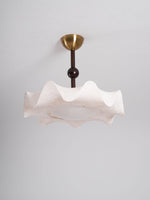 Bellara Flush Mount Ceiling Light in Fabric, Wood, and Metal