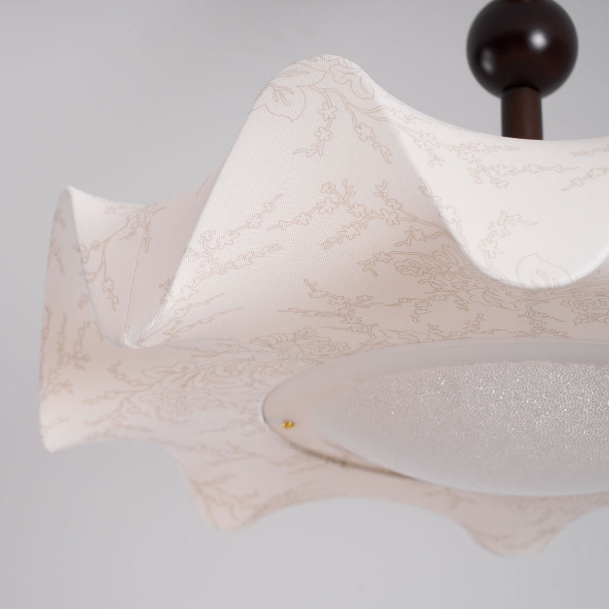 Bellara Flush Mount Ceiling Light in Fabric, Wood, and Metal