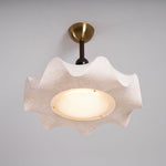 Bellara Flush Mount Ceiling Light in Fabric, Wood, and Metal