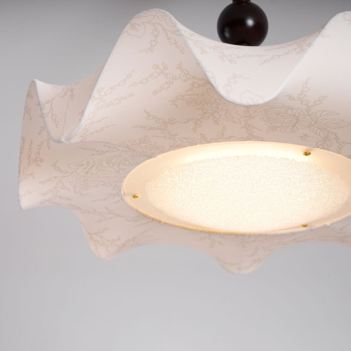Bellara Flush Mount Ceiling Light in Fabric, Wood, and Metal