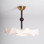 Bellara Flush Mount Ceiling Light in Fabric, Wood, and Metal