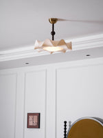 Bellara Flush Mount Ceiling Light in Fabric, Wood, and Metal