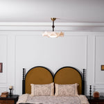 Bellara Flush Mount Ceiling Light in Fabric, Wood, and Metal