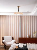 Bellara Flush Mount Ceiling Light in Fabric, Wood, and Metal