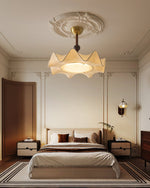 Bellara Flush Mount Ceiling Light in Fabric, Wood, and Metal