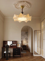 Bellara Flush Mount Ceiling Light in Fabric, Wood, and Metal