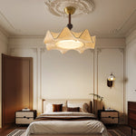 Bellara Flush Mount Ceiling Light in Fabric, Wood, and Metal