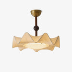Bellara Flush Mount Ceiling Light in Fabric, Wood, and Metal