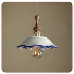 Bellaria Ceramic Pendant Light with Hand-Painted Scalloped Details
