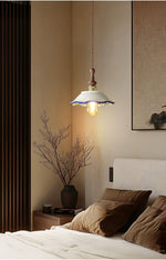 Bellaria Ceramic Pendant Light with Hand-Painted Scalloped Details