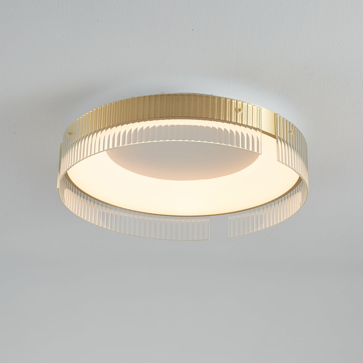 Bellatrix Modern Brass LED Flush Mount Ceiling Light for Living Room and Bedroom