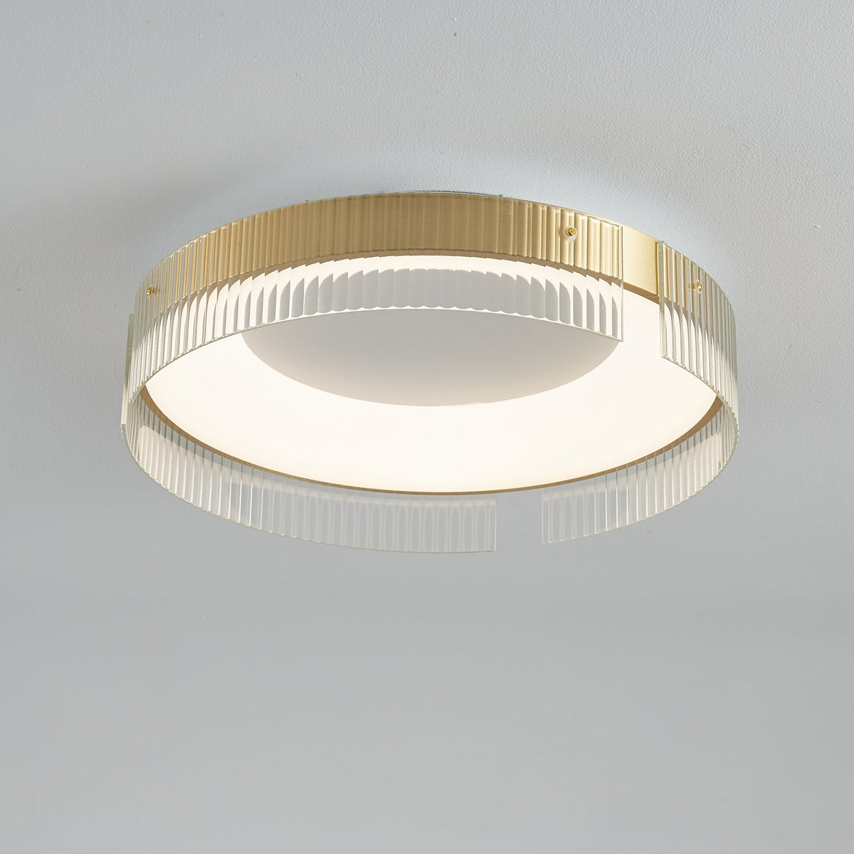 Bellatrix Modern Brass LED Flush Mount Ceiling Light for Living Room and Bedroom