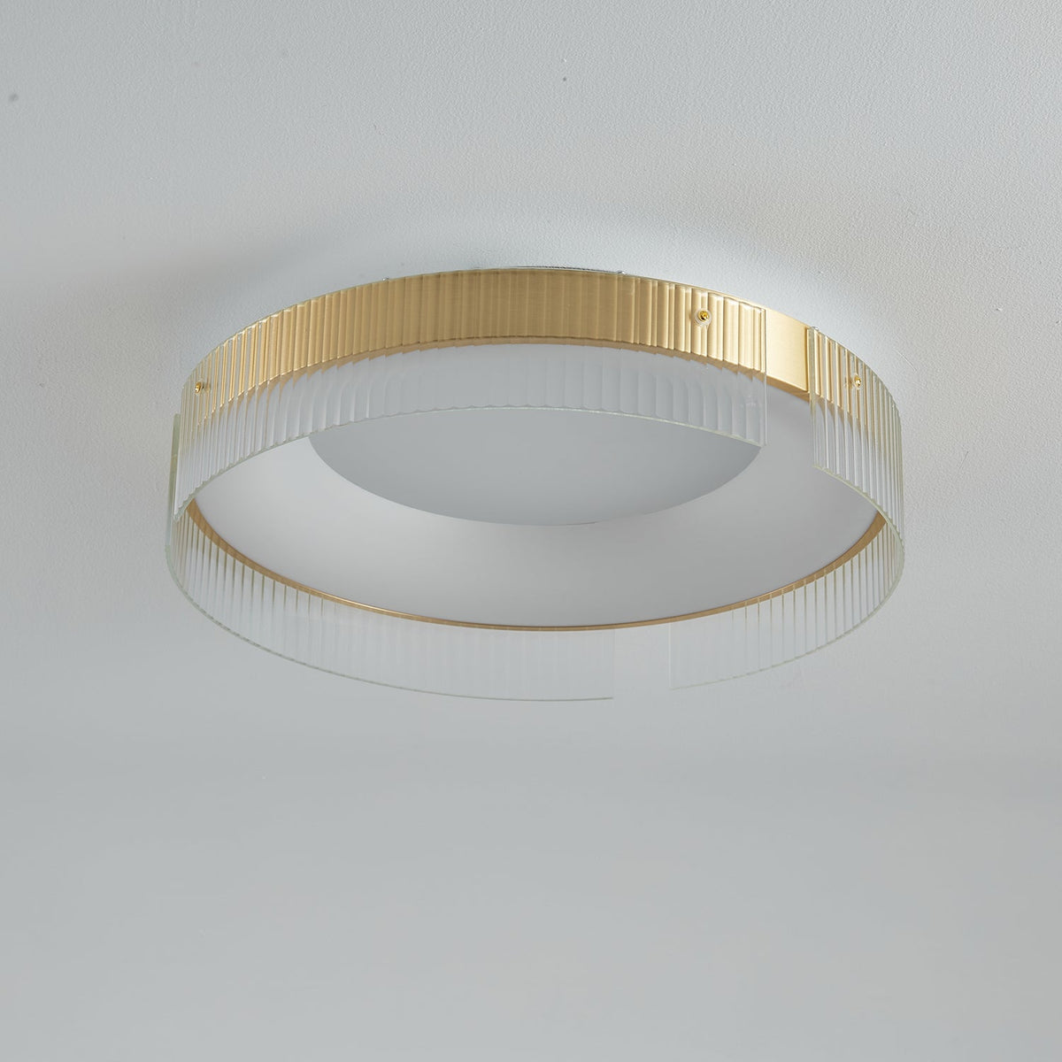 Bellatrix Modern Brass LED Flush Mount Ceiling Light for Living Room and Bedroom