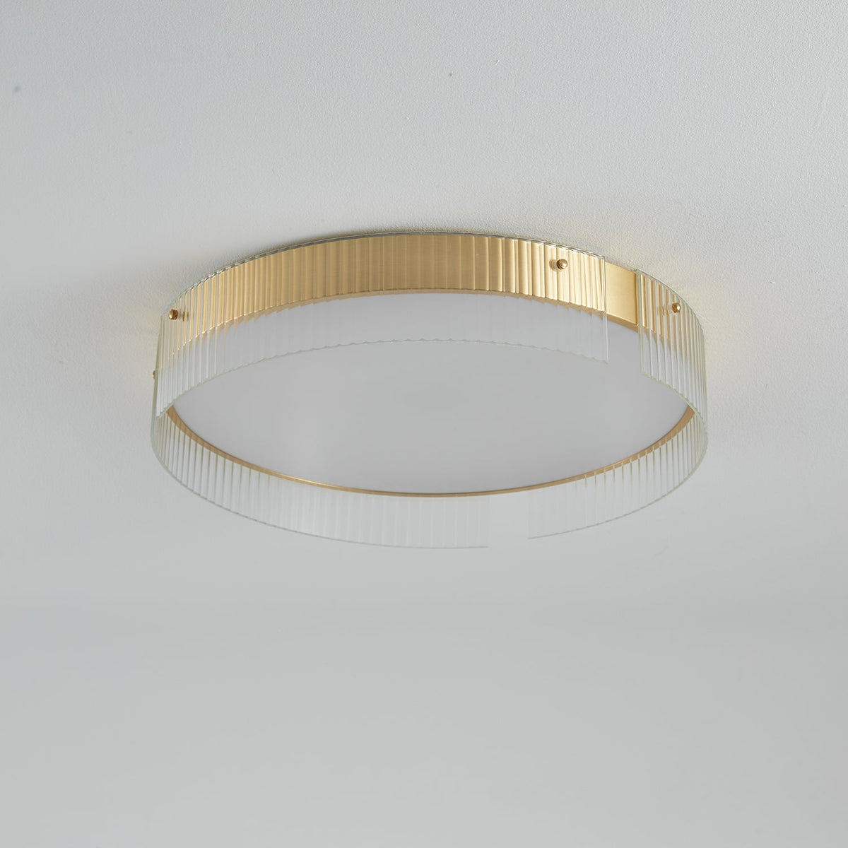 Bellatrix Modern Brass LED Flush Mount Ceiling Light for Living Room and Bedroom