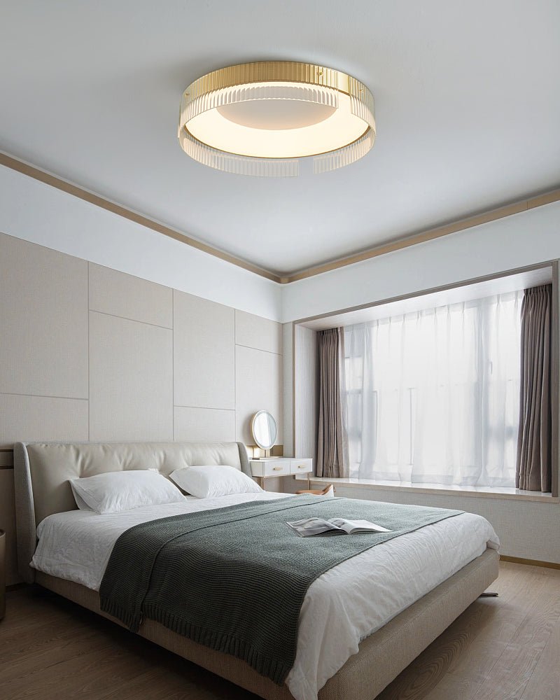 Bellatrix Modern Brass LED Flush Mount Ceiling Light for Living Room and Bedroom