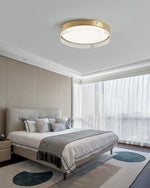 Bellatrix Modern Brass LED Flush Mount Ceiling Light for Living Room and Bedroom