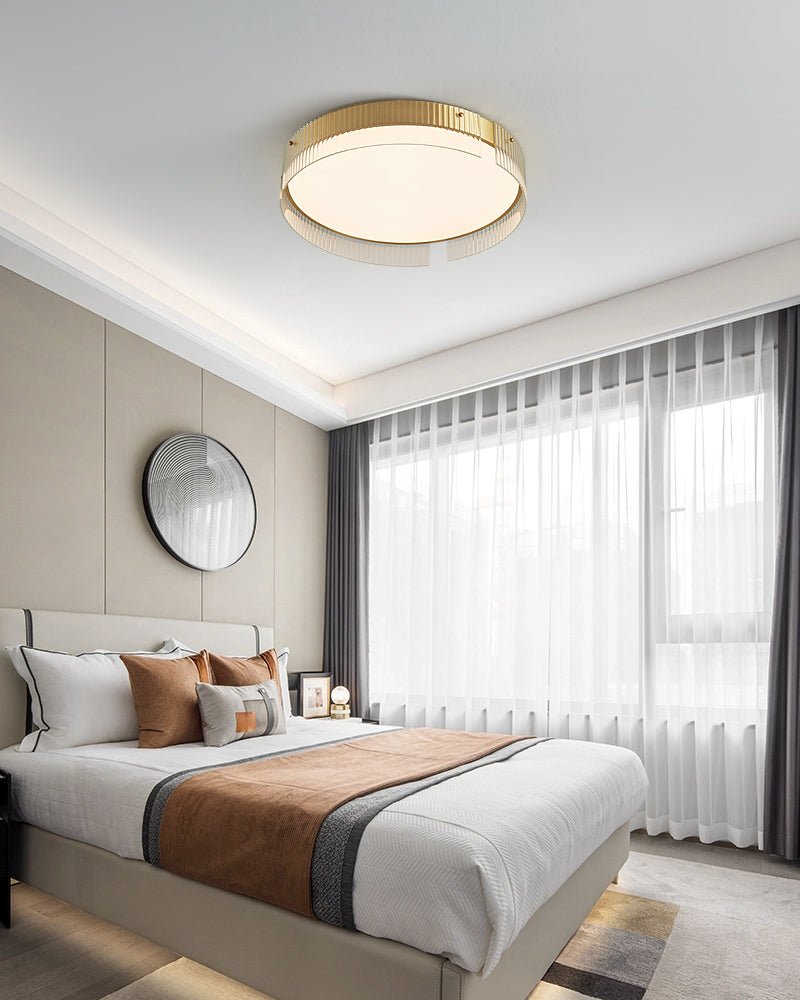 Bellatrix Modern Brass LED Flush Mount Ceiling Light for Living Room and Bedroom