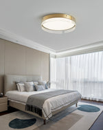Bellatrix Modern Brass LED Flush Mount Ceiling Light for Living Room and Bedroom