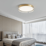 Bellatrix Modern Brass LED Flush Mount Ceiling Light for Living Room and Bedroom