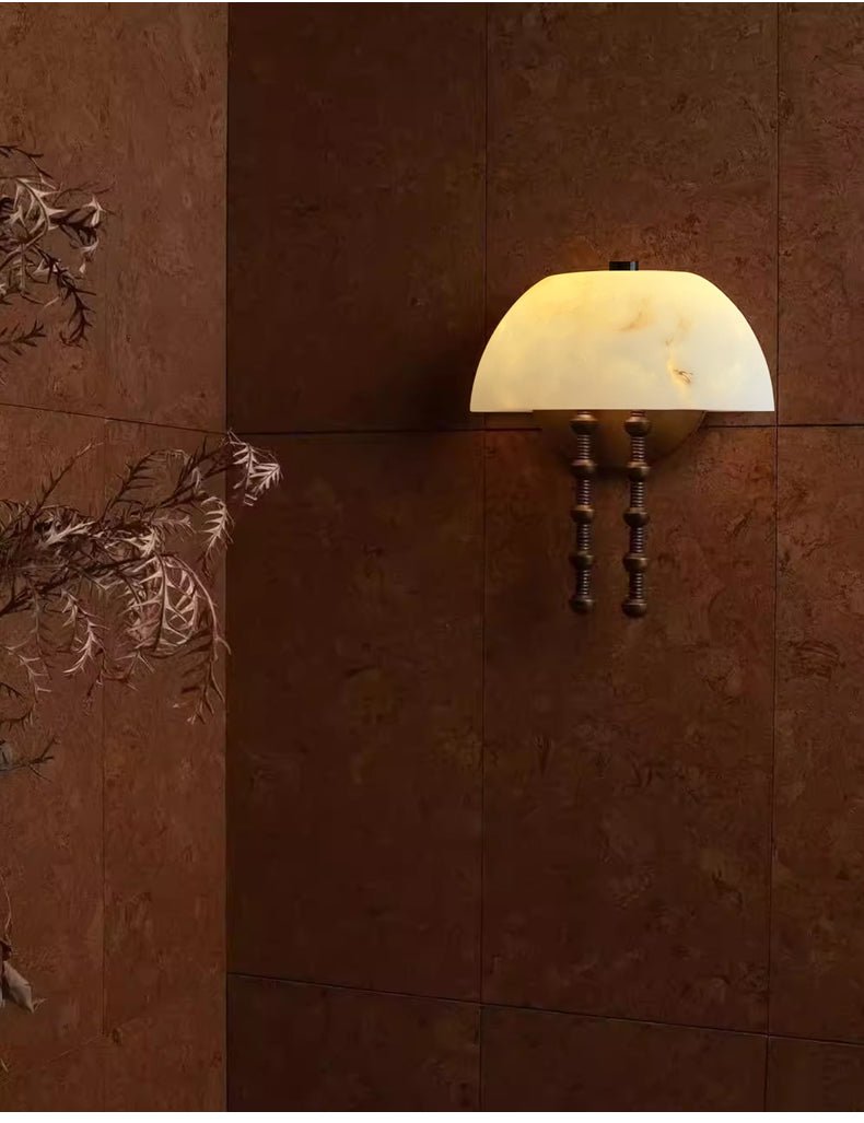 Bellini Alabaster Wall Sconce – Aged Brass & Natural Stone Lighting