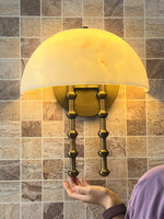 Bellini Alabaster Wall Sconce – Aged Brass & Natural Stone Lighting